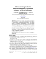 Micrometer size polarisation independent depletion-type photonic modulator in silicon on insulator