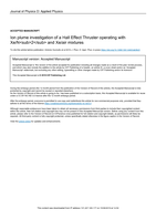 Ion plume investigation of a Hall Effect Thruster operating with Xe/N₂ and Xe/air mixtures