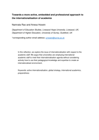 Towards a more active, embedded and professional approach to the internationalisation of academia