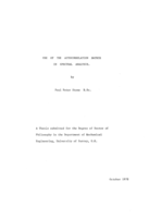 Use of the Autocorrelation Matrix in Spectral Analysis.