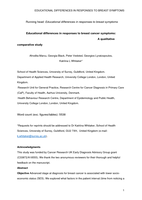 Educational differences in responses to breast cancer symptoms: A qualitative comparative study