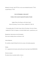 Is the left hemisphere androcentric? Evidence of the learned categorical perception of gender
