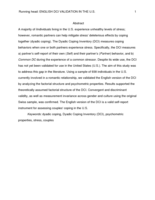 Dyadic Coping in the U.S.: Psychometric Properties and Validity for Use of the English Version of the Dyadic Coping Inventory