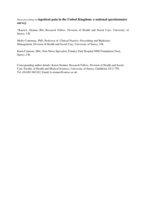Nurse prescribing for inpatient pain in the United Kingdom: A national questionnaire survey.