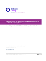 Transition of care for adolescents from paediatric services to adult health services
