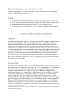 Autonomous vehicles and the future of urban tourism