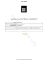 Performative experience design: where autobiographical performance and human–computer interaction meet