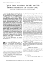 Optical phase modulators for MHz and GHz modulation in silicon-on-insulator (SOI)