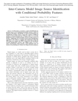 Inter-Camera Model Image Source Identification with Conditional Probability Features