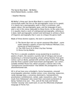 Stephen Mooney on MJ Weller's Secret Blue Book