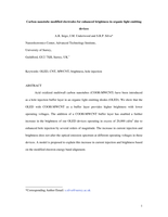 Carbon nanotube modified electrodes for enhanced brightness in organic light emitting devices
