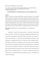 Beyond the differences: Transcultural business research in a flattening world