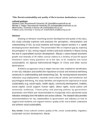 Social sustainability and quality of life in tourism destinations: a cross-cultural analysis