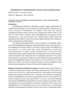 Embeddedness & (dis)empowerment in women tourism entrepreneurship