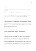 A single night light exposure acutely alters hormonal and metabolic responses in healthy participants