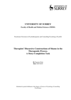 Therapists' discursive constructions of shame : a story-completion task.