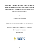 Pediatric type 1 diabetes in the Kingdom of Bahrain : characterizing the population & developing a tailored local approach to optimal management. MANAGEMENT