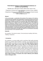 Finite element analysis of thermomechanical behaviour of powders during tabletting.