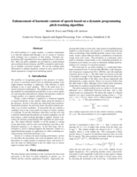 Enhancement of harmonic content of speech based on a dynamic programming pitch tracking algorithm