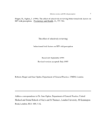The effect of selectively reviewing behavioural risk factors on HIV risk perception.