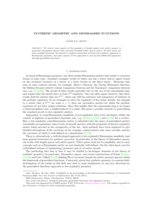 Synthetic geometry and generalised functions