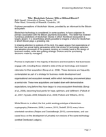 Blockchain Futures: With or Without Bitcoin?