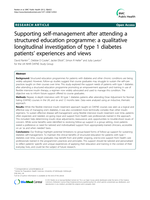 Supporting self-management after attending a structured education programme: A qualitative longitudinal investigation of type 1 diabetes patients experiences and views