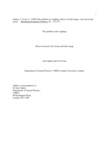 The problem of weighing: effects on body image, self esteem and mood