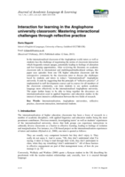 Interaction for learning in the Anglophone university classroom: Mastering interactional challenges through reflective practice
