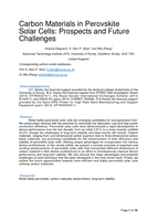 Carbon Materials in Perovskite Solar Cells: Prospects and Future Challenges