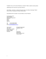 Feasibility of the use of the Active Breathing Co ordinator (TM) (ABC) in patients receiving radical radiotherapy for non-small cell lung cancer (NSCLC)