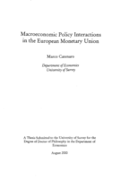 Macroeconomics policy interactions in the European Monetary Union