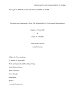 Personality and engagement at work: the mediating role of psychological meaningfulness