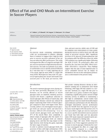 Effect of fat and CHO meals on intermittent exercise in soccer players