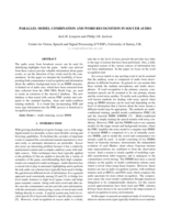 Parallel model combination and word recognition in soccer audio