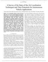 A Survey of the State-of-the-Art Localisation Techniques and Their Potentials for Autonomous Vehicle Applications