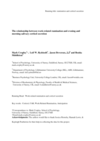 The Relationship Between Work-Related Rumination and Evening and Morning Salivary Cortisol Secretion