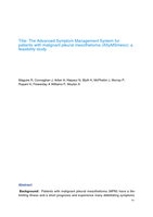 Advanced symptom management system for patients with malignant pleural mesothelioma (ASyMSmeso): Mixed Methods study