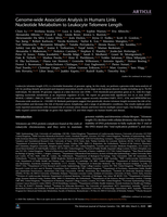 Genome-wide Association Analysis in Humans Links Nucleotide Metabolism to Leukocyte Telomere Length