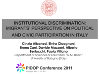 INSTITUTIONAL DISCRIMINATION: MIGRANTS’ PERSPECTIVE ON POLITICAL AND CIVIC PARTICIPATION IN ITALY