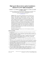 High speed silicon electro-optical modulators enhanced via slow light propagation