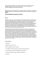 Statelessness and citizenship: Camps and the creation of political space