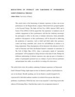 Reflections on Intimacy and Narcissism in Ontroerend Goed's Personal Trilogy.