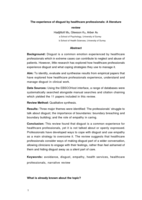 The experience of disgust by healthcare professionals: A literature review