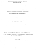 English language and ideological transmission: Policy responses and implementation.