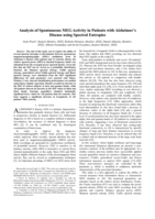Analysis of spontaneous MEG activity in patients with Alzheimer's disease using spectral entropies.