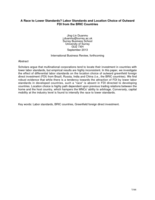 A race to lower standards? Labor standards and location choice of outward FDI from the BRIC countries