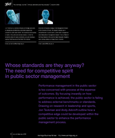 Whose standards are they anyway? The need for competitive spirit in public sector management