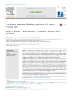 Low cancer suspicion following experience of a cancer ‘warning sign’