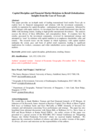 Capital Discipline and Financial Market Relations in Retail Globalization: Insights from the Case of Tesco plc